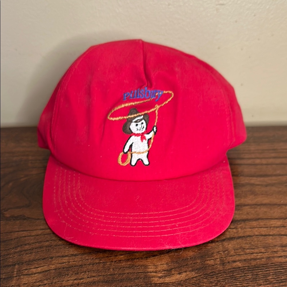 Vintage Red Pillsbury Embroidered Baseball Cap